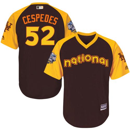 Mets #52 Yoenis Cespedes Brown 2016 All-Star National League Stitched Youth MLB Jersey - Click Image to Close